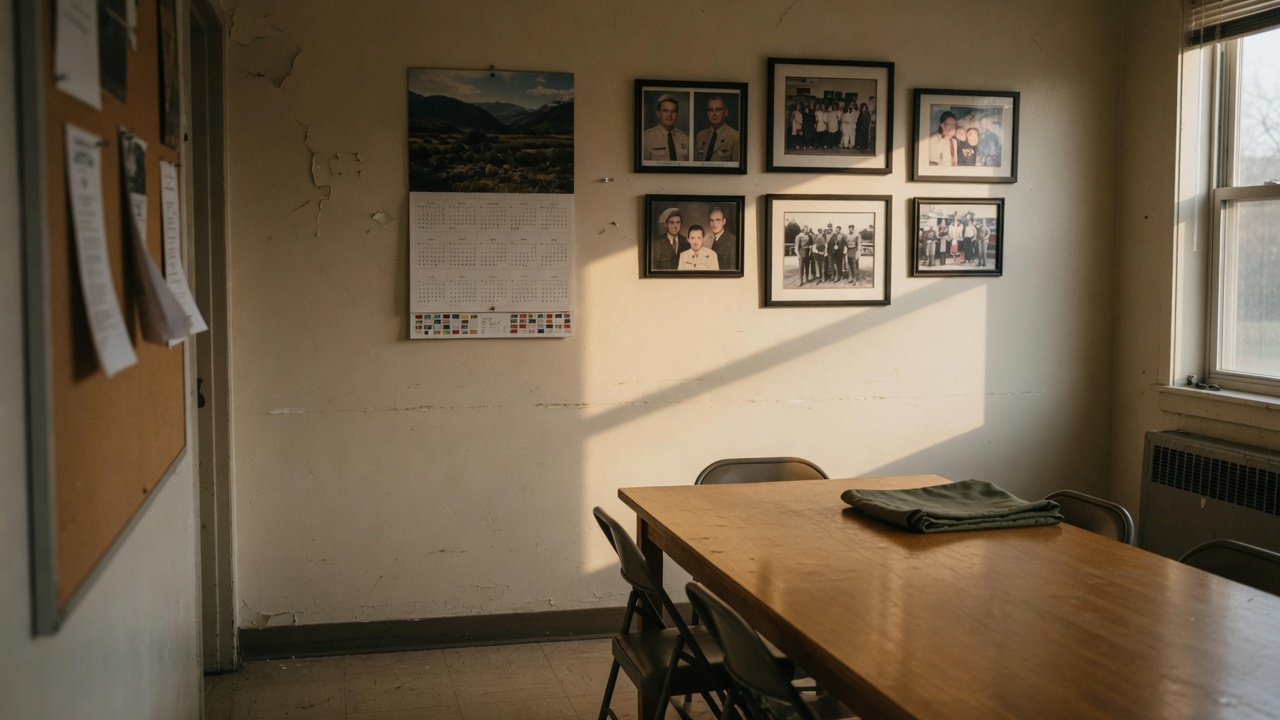 A veteran post calendar hanging on the wall